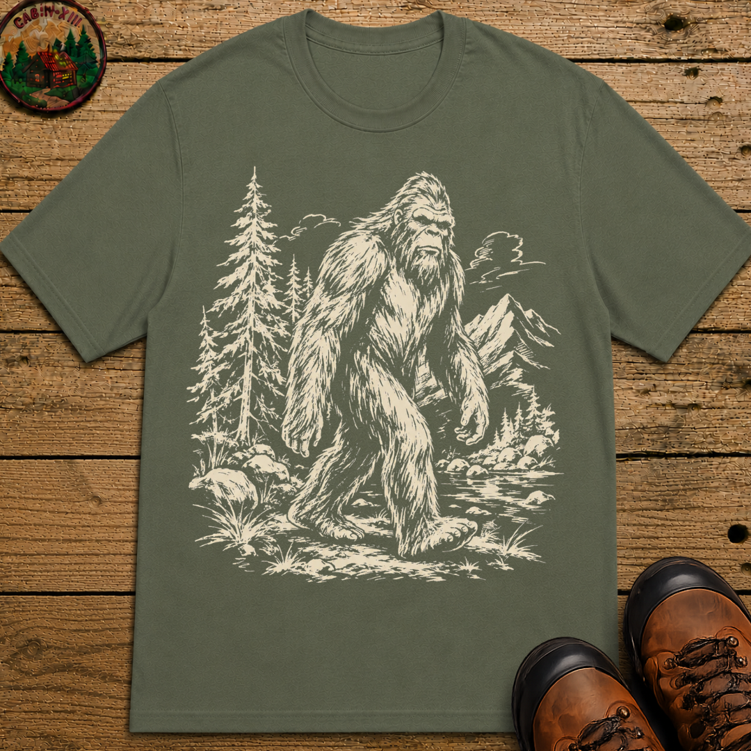 Bigfoot — Vintage Sasquatch Wilderness Sketch Tee