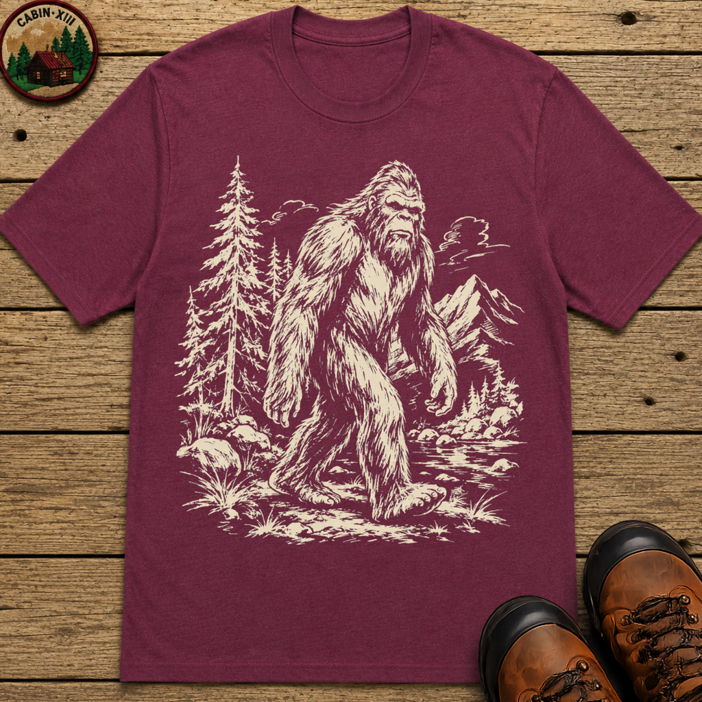 Bigfoot — Vintage Sasquatch Wilderness Sketch Tee