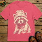 Raccoon in a Beanie — Vintage Sketch Wildlife Outdoor Tee
