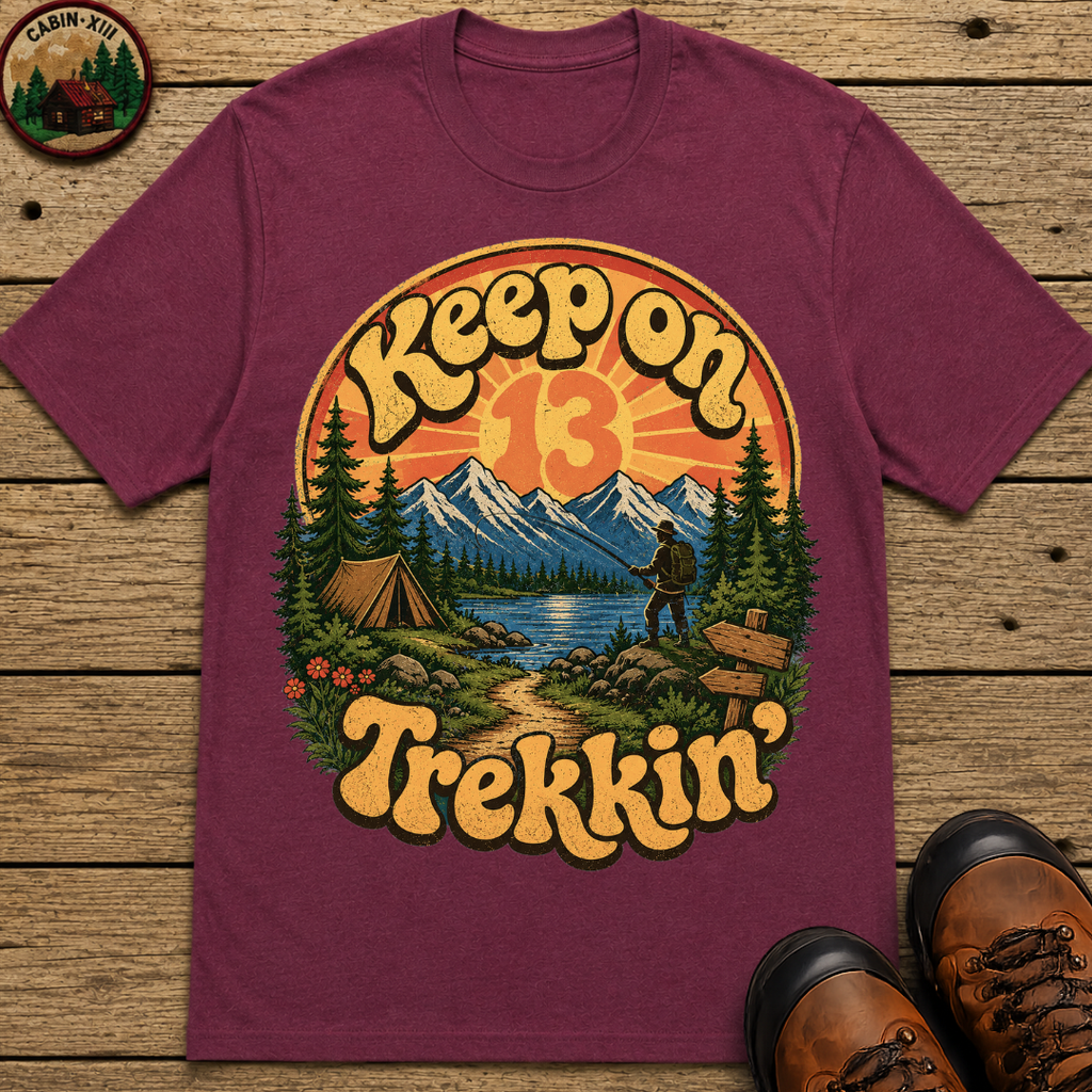Keep On Trekkin' — Retro 70s Hiking and Camping Tee