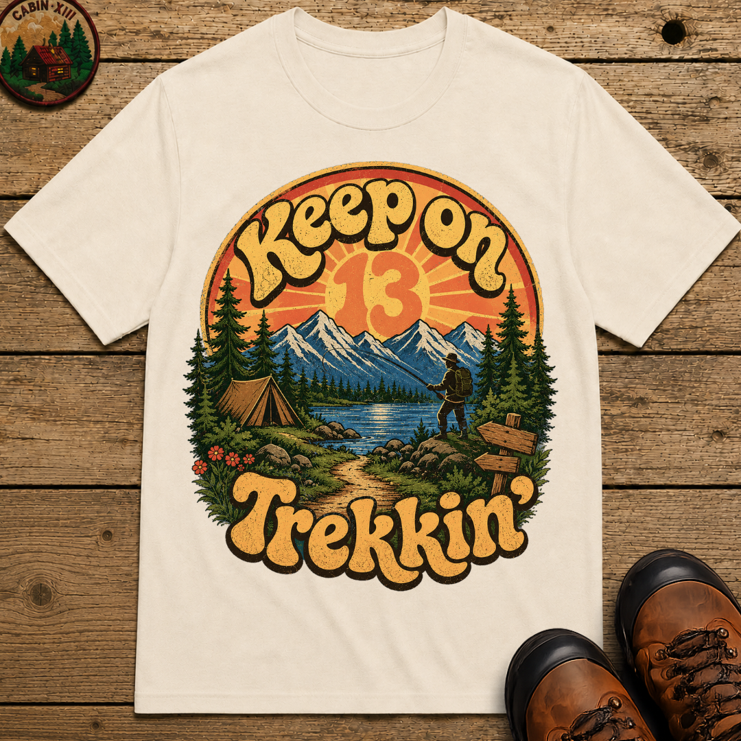 Keep On Trekkin' — Retro 70s Hiking and Camping Tee