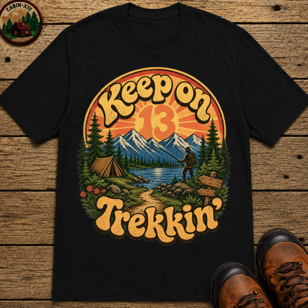 Keep On Trekkin' — Retro 70s Hiking and Camping Tee