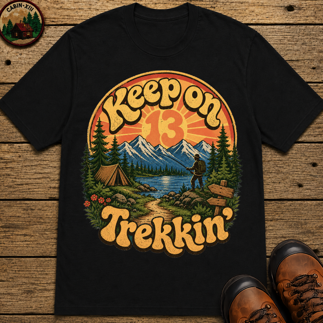 Keep On Trekkin' — Retro 70s Hiking and Camping Tee