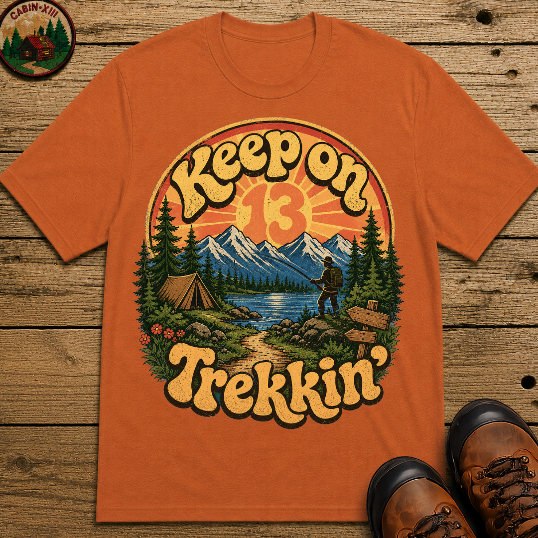 Keep On Trekkin' — Retro 70s Hiking and Camping Tee