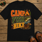Camp Fish Hike — Vintage Outdoor Camping and Fishing Tee