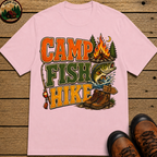 Camp Fish Hike — Vintage Outdoor Camping and Fishing Tee
