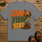 Camp Fish Hike — Vintage Outdoor Camping and Fishing Tee