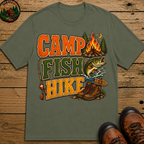 Camp Fish Hike — Vintage Outdoor Camping and Fishing Tee