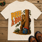 Peek-A-Boo Bigfoot — Funny Sasquatch Hiking Camping Tee