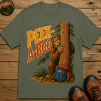 Peek-A-Boo Bigfoot — Funny Sasquatch Hiking Camping Tee