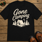 Gone Camping — Vintage Script Outdoor Night Camp Tee