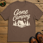 Gone Camping — Vintage Script Outdoor Night Camp Tee