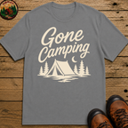 Gone Camping — Vintage Script Outdoor Night Camp Tee
