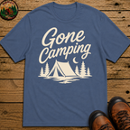Gone Camping — Vintage Script Outdoor Night Camp Tee