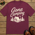 Gone Camping — Vintage Script Outdoor Night Camp Tee