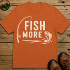 Fish More — Vintage Fishing Rod and Bass Outdoor Tee