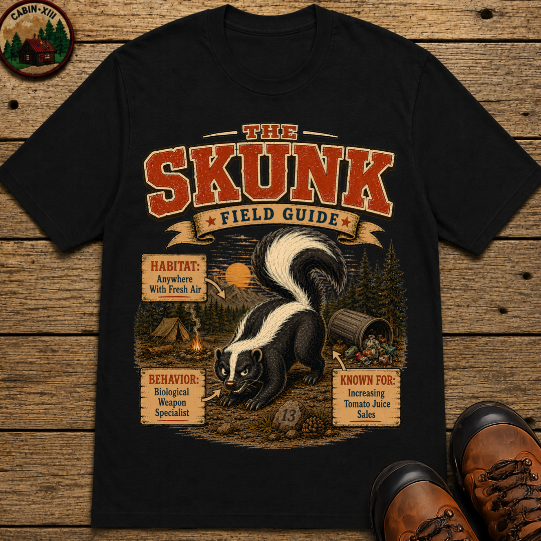 Skunk Field Guide - Biological Weapon Specialist Camping Tee