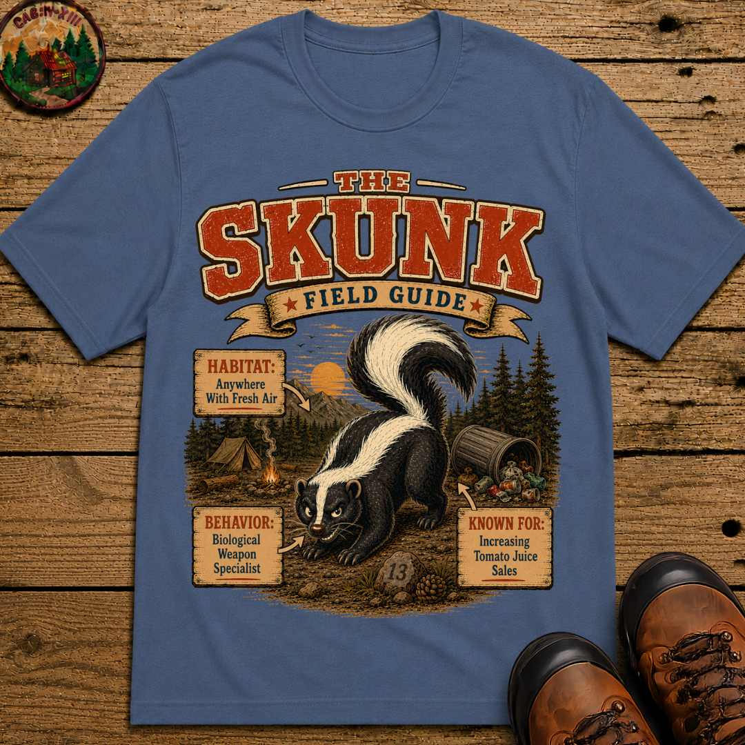 Skunk Field Guide - Biological Weapon Specialist Camping Tee