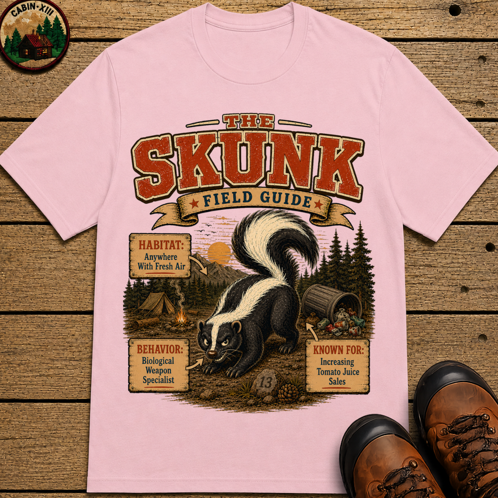 Skunk Field Guide - Biological Weapon Specialist Camping Tee