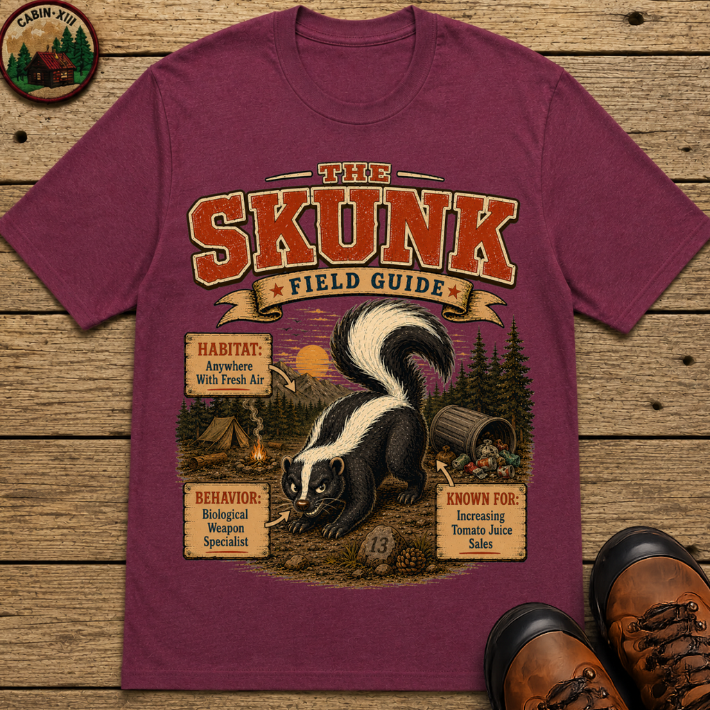 Skunk Field Guide - Biological Weapon Specialist Camping Tee