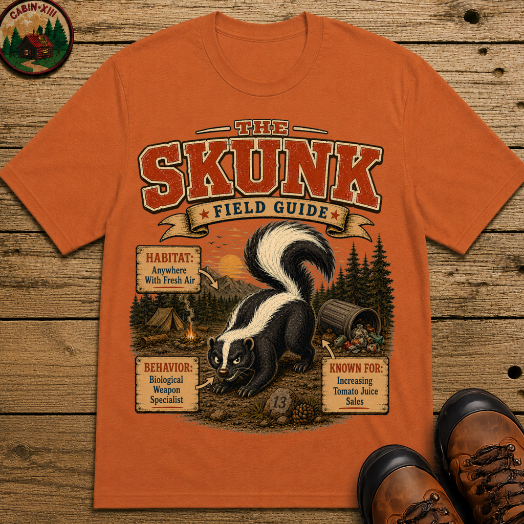 Skunk Field Guide - Biological Weapon Specialist Camping Tee