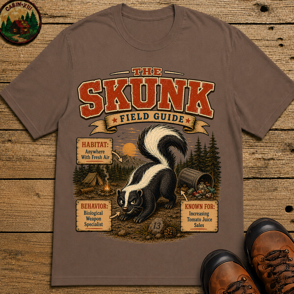 Skunk Field Guide - Biological Weapon Specialist Camping Tee
