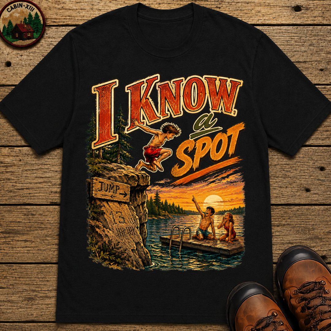 I Know a Spot — Vintage Lake Jumping Summer Camping Tee