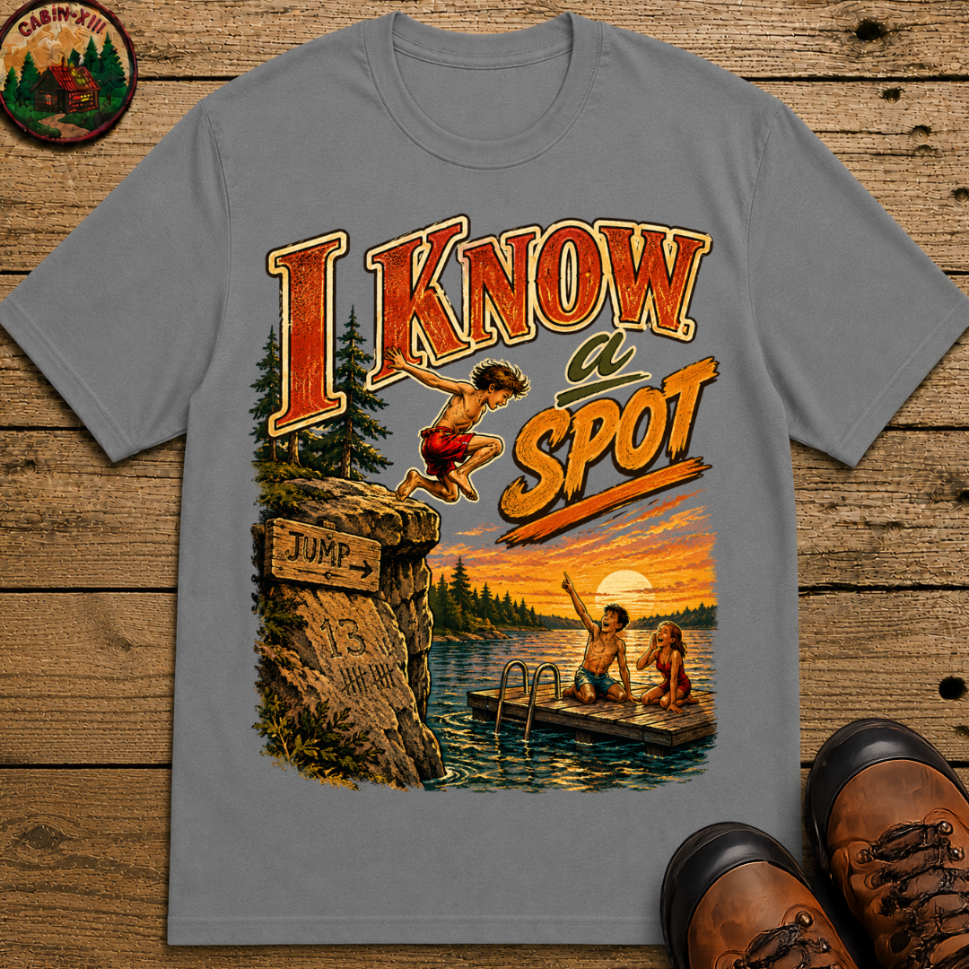 I Know a Spot — Vintage Lake Jumping Summer Camping Tee