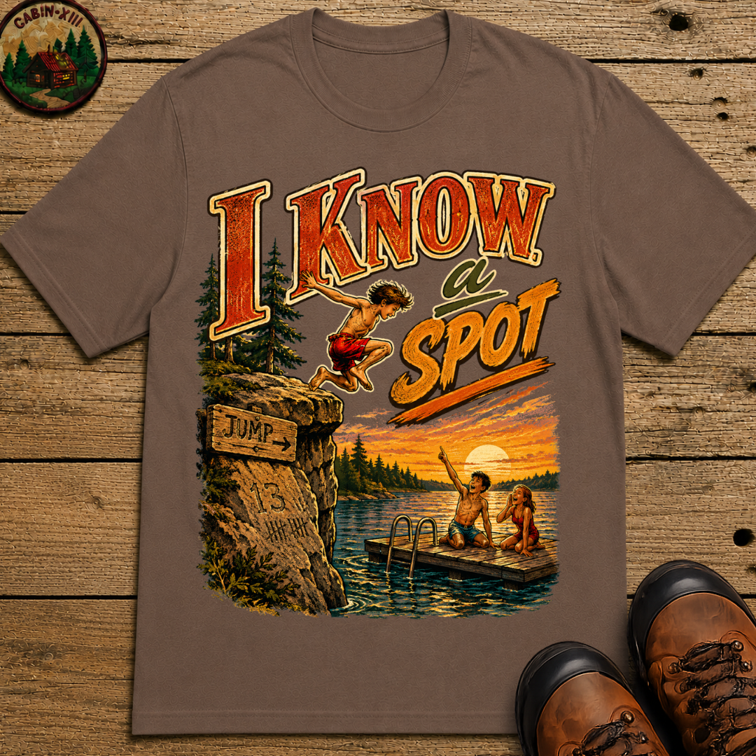 I Know a Spot — Vintage Lake Jumping Summer Camping Tee