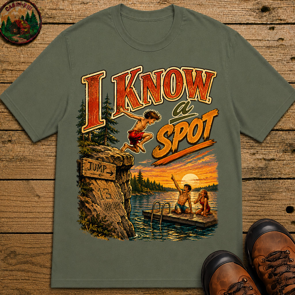 I Know a Spot — Vintage Lake Jumping Summer Camping Tee