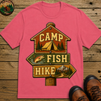 Camp Fish Hike — Vintage Trailhead Sign Outdoor Tee