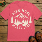 Hike More Worry Less — Vintage Mountain Badge Hiking Tee