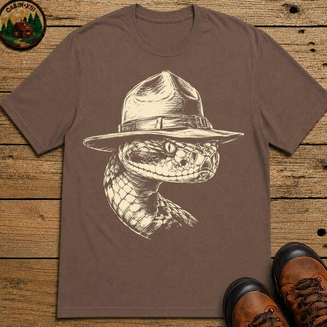 Rattlesnake Ranger — Vintage Sketch Outdoor Wildlife Tee