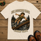 Risk Assessment Intern Looks Safe — Funny Camping Humor Tee