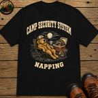 Camp Security System Napping — Funny Camping Dog Tee