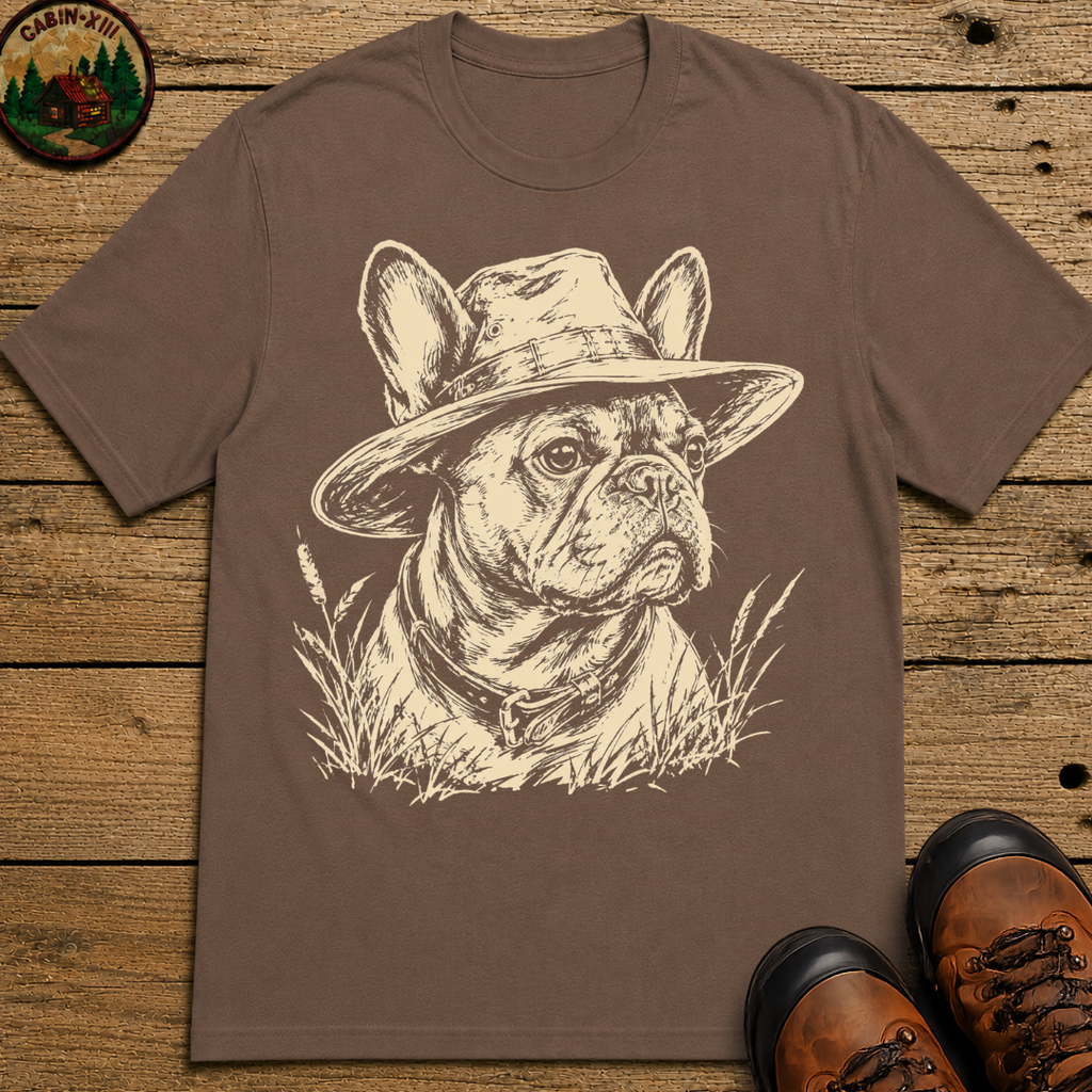 French Bulldog in a Hat — Vintage Sketch Dog Tee