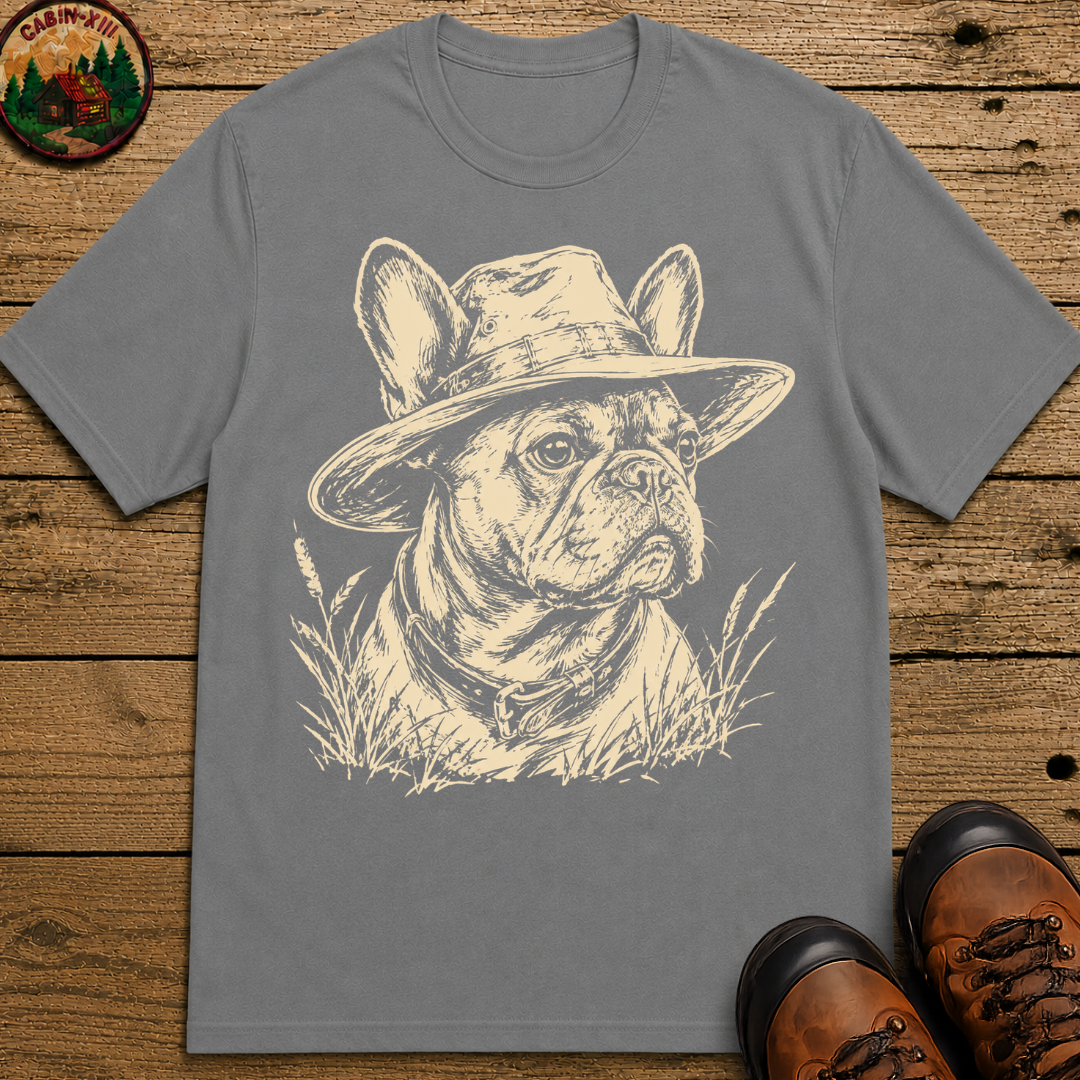 French Bulldog in a Hat — Vintage Sketch Dog Tee