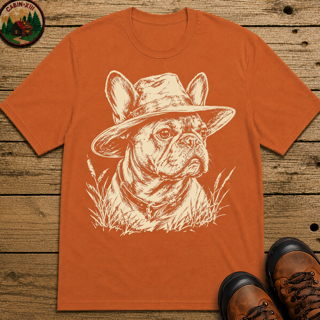 French Bulldog in a Hat — Vintage Sketch Dog Tee