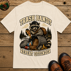 Trash Bandit Repeat Offender — Funny Raccoon Camping Tee