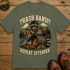 Trash Bandit Repeat Offender — Funny Raccoon Camping Tee