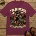 Trash Bandit Repeat Offender — Funny Raccoon Camping Tee