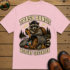 Trash Bandit Repeat Offender — Funny Raccoon Camping Tee