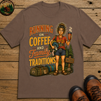 Running on Coffee and Family Traditions — Camping Humor Tee