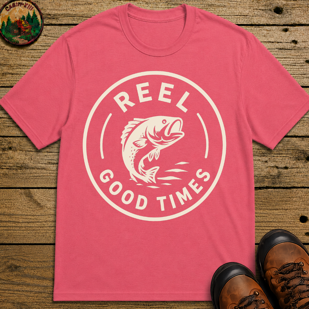 Reel Good Times — Vintage Fishing Badge Tee