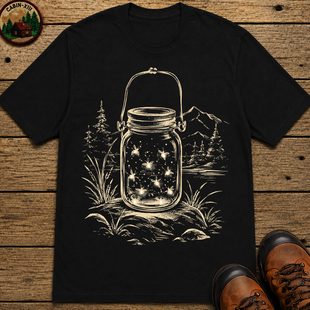 Firefly Lantern — Vintage Summer Night Camping Sketch Tee