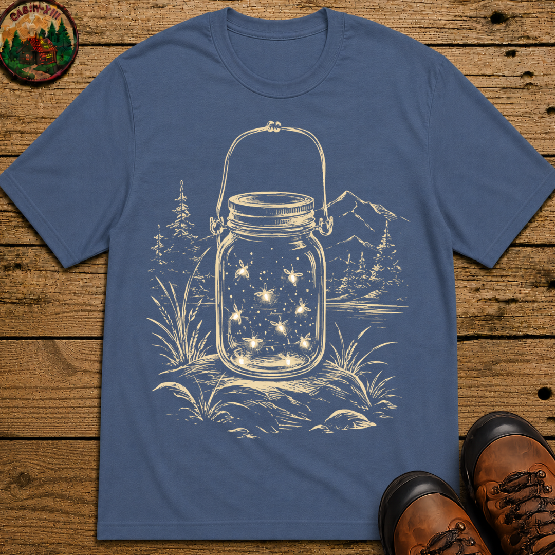 Firefly Lantern — Vintage Summer Night Camping Sketch Tee