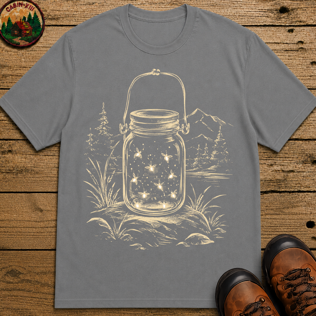 Firefly Lantern — Vintage Summer Night Camping Sketch Tee