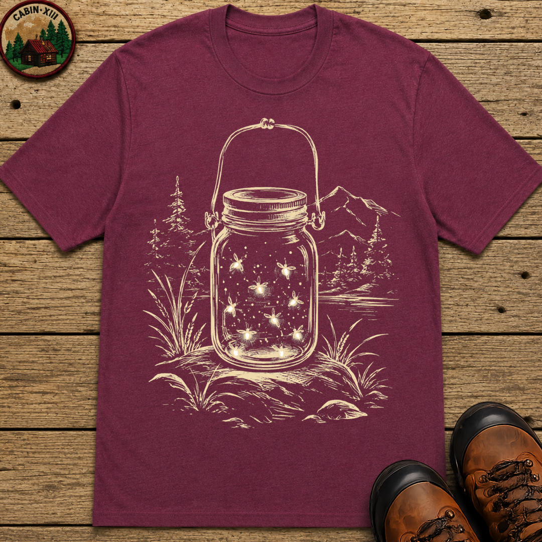 Firefly Lantern — Vintage Summer Night Camping Sketch Tee
