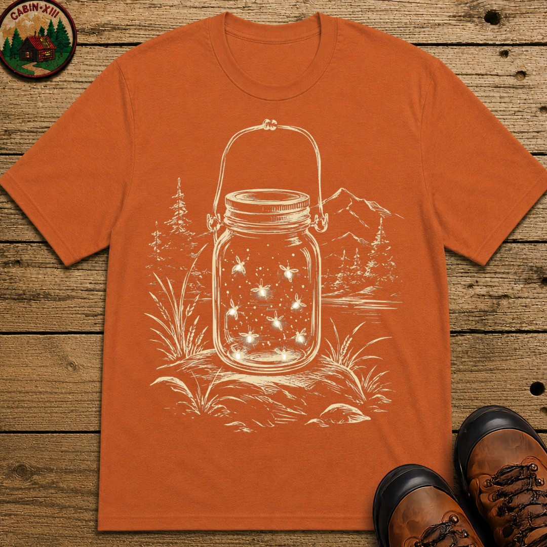 Firefly Lantern — Vintage Summer Night Camping Sketch Tee