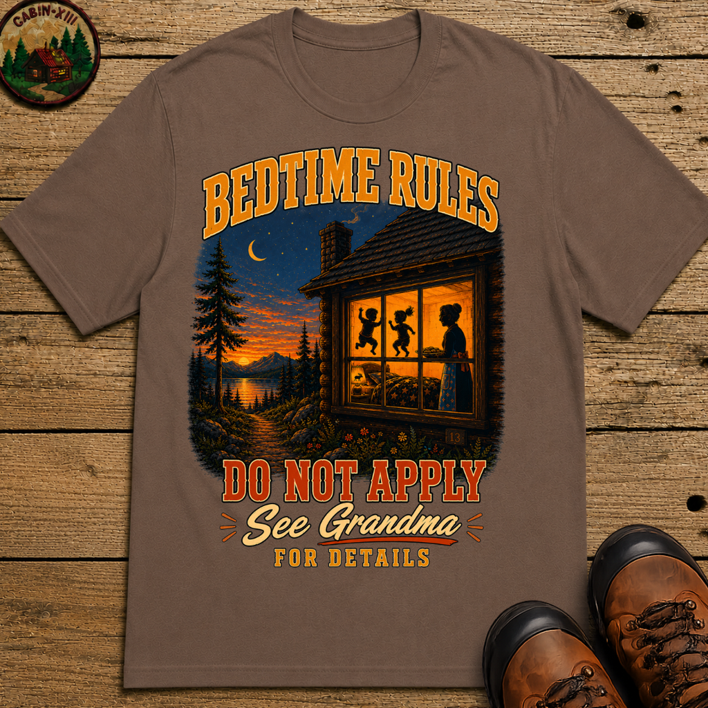 Bedtime Rules Do Not Apply See Grandma for Details — Camping T-Shirt